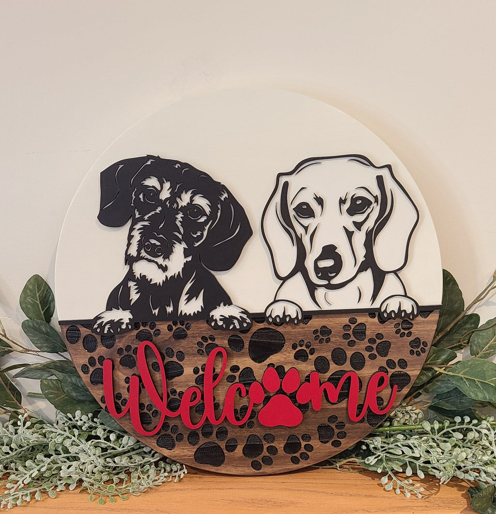 Door Signs - Dogs peeking