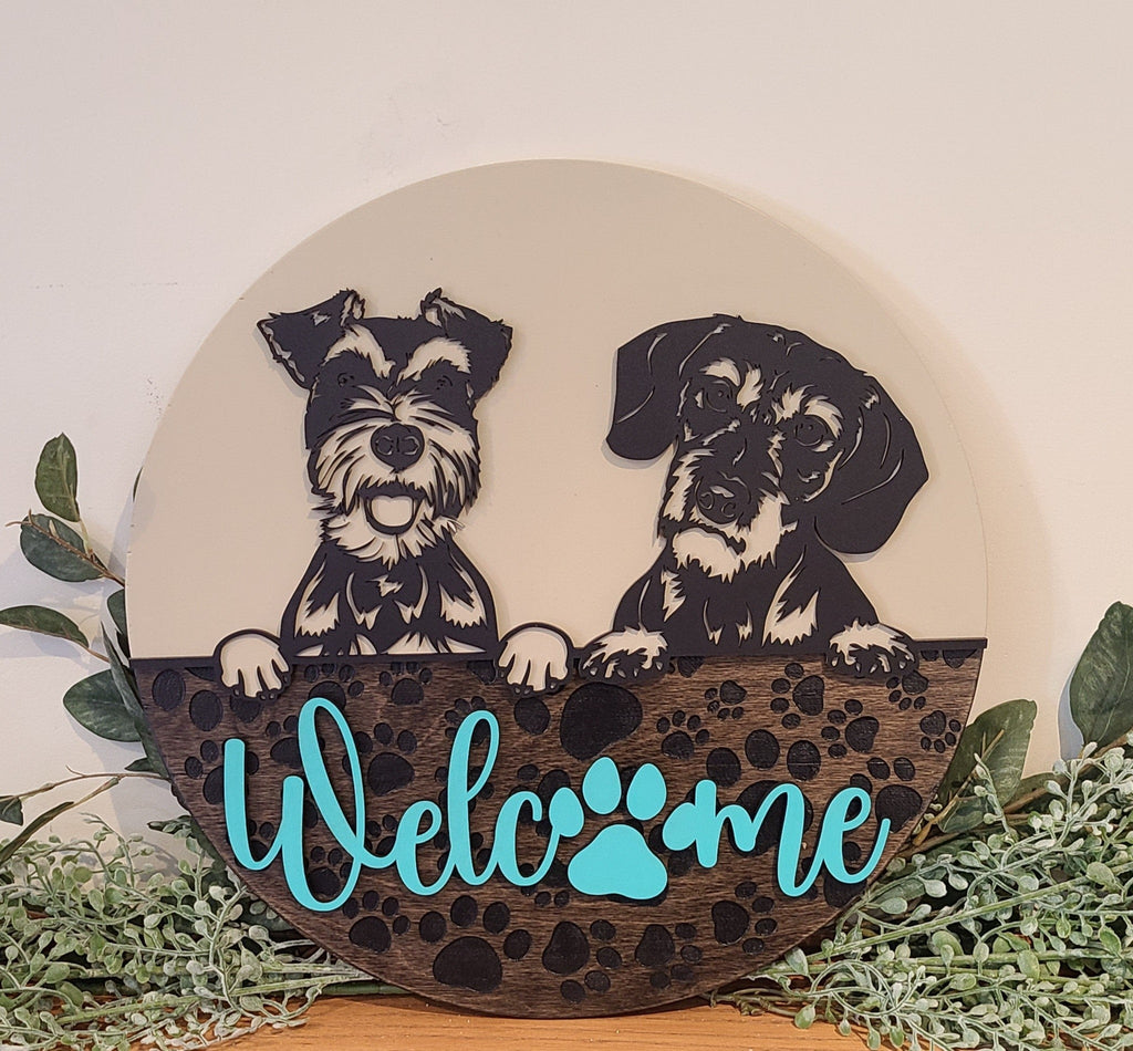Door Signs - Dogs peeking