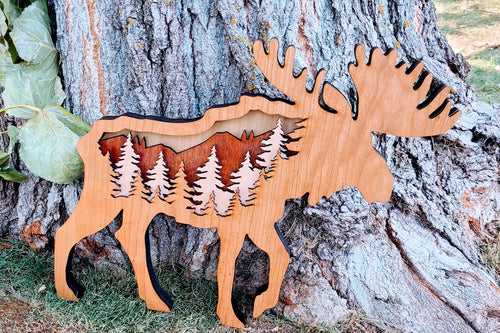 Moose with Forest Scene