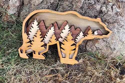 Bear with Forest Scene