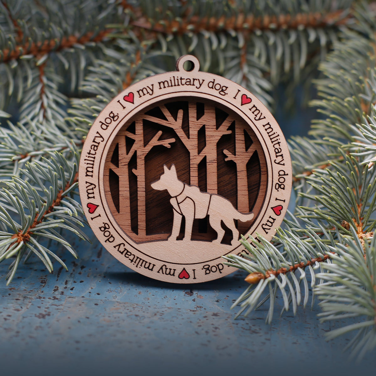 Mutt Woodland Dog Silhouette Customized Ornament — The Nerdy Birdy Studio