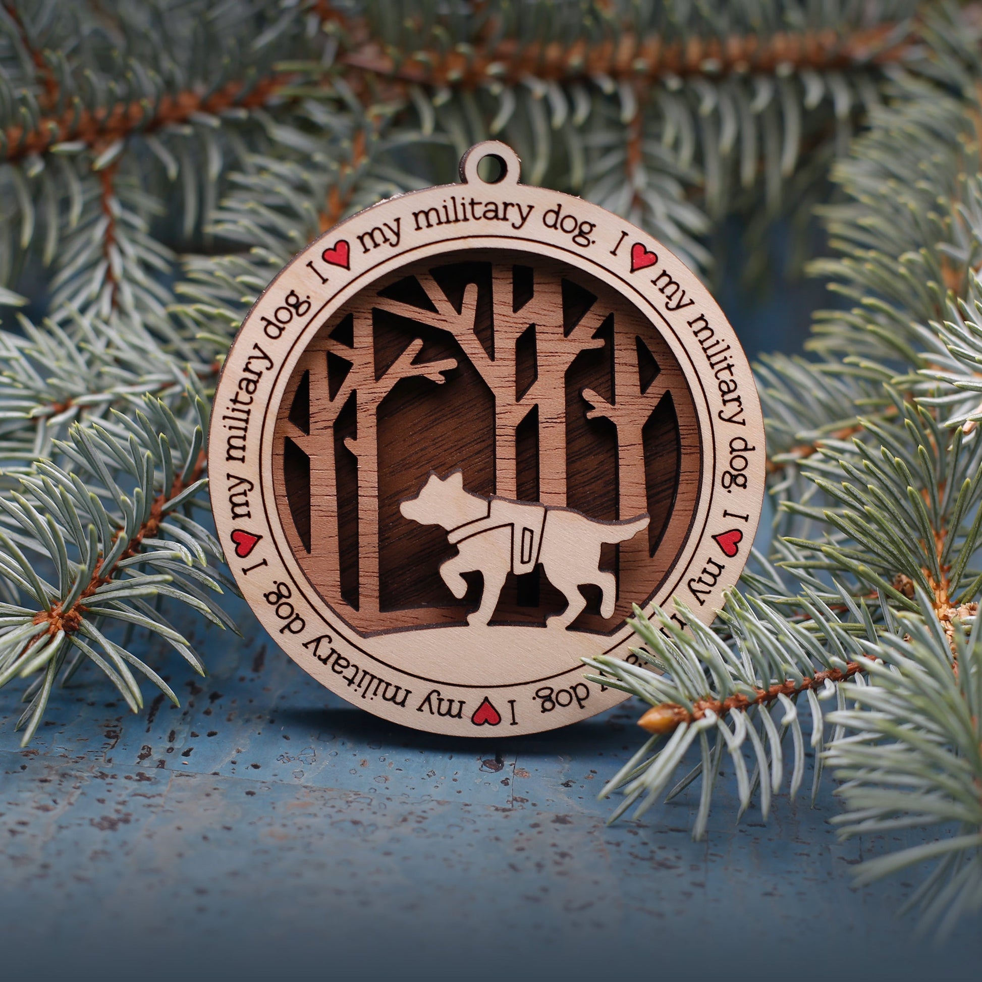 Mutt Woodland Dog Silhouette Customized Ornament