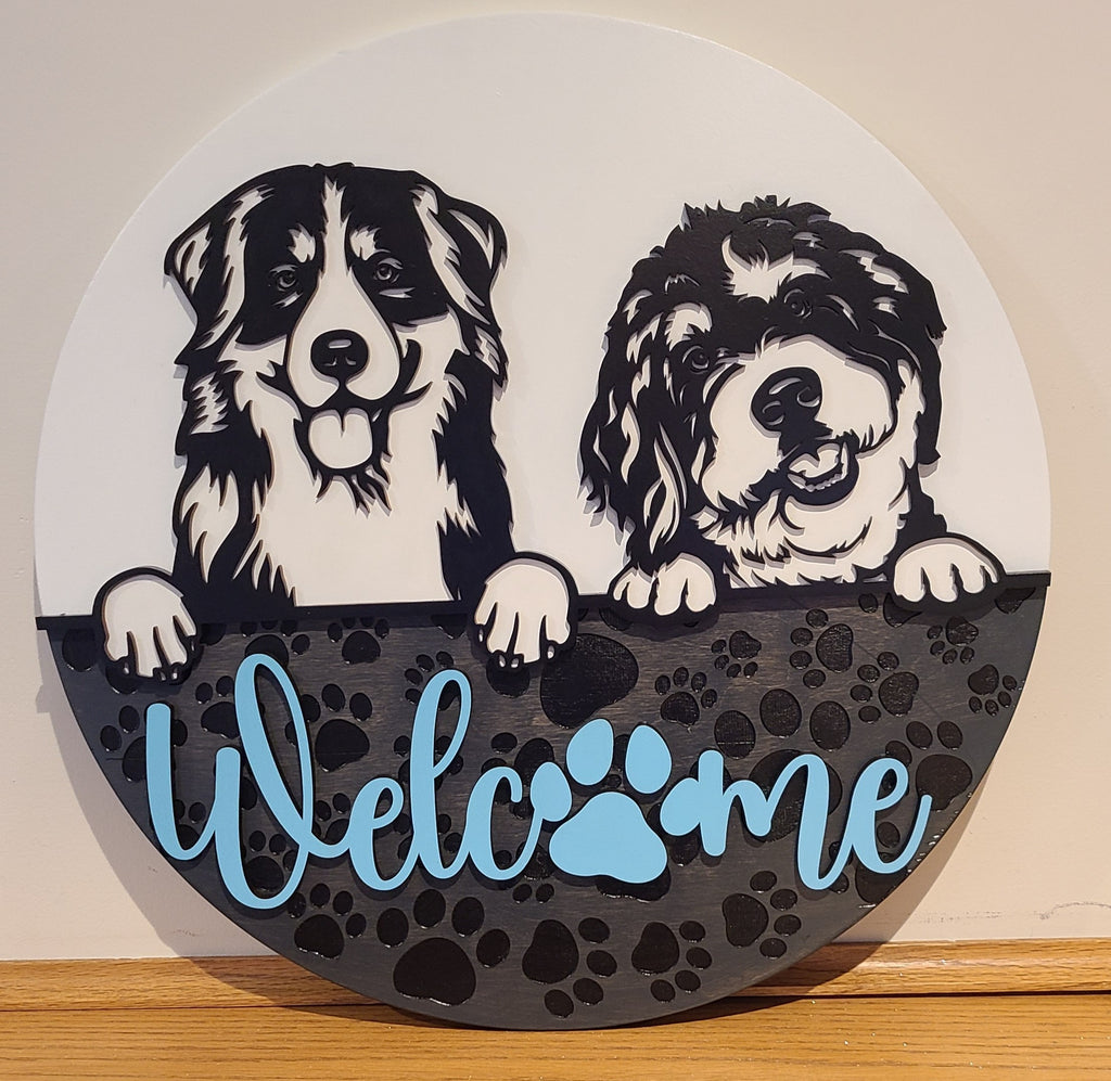 Door Signs - Dogs peeking